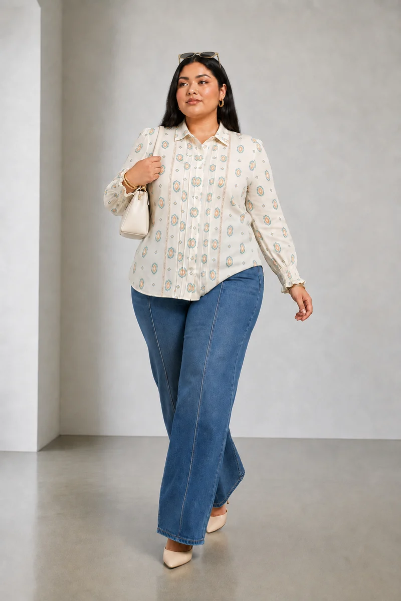 Mistral|Cotton Lace Detail Classic Shirt