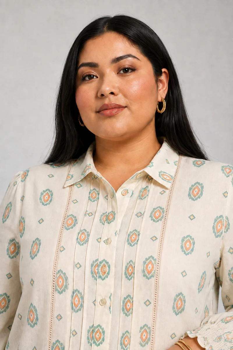 Mistral|Cotton Lace Detail Classic Shirt