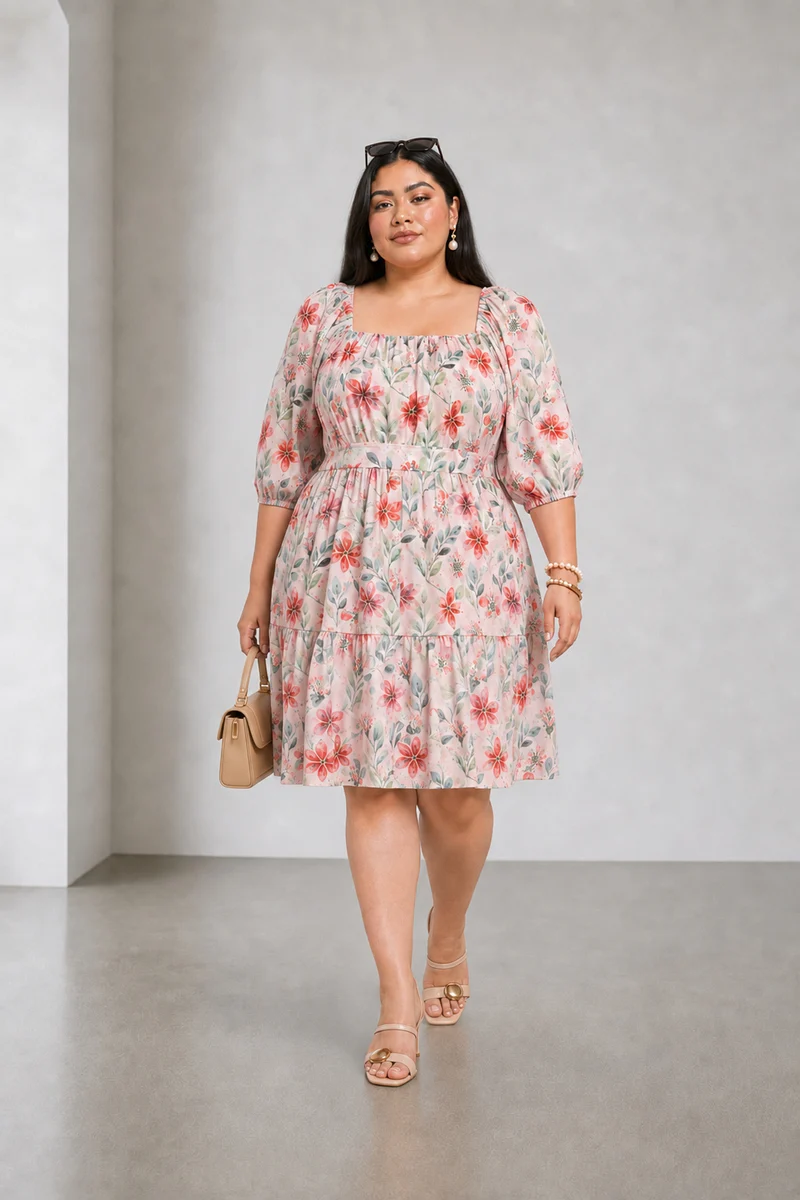 Viole|Viscose Fit And Flare Mini Dress