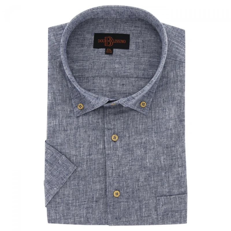 Chemise homme grande taille lin et coton coupe droite COTOLINO Doublissimo