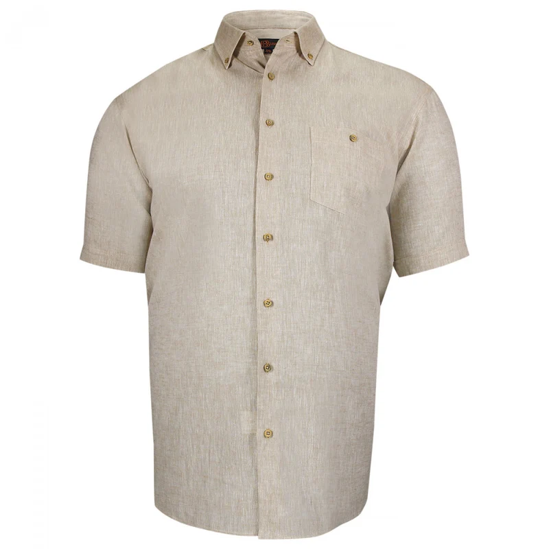 Chemise homme grande taille lin et coton coupe droite COTOLINO Doublissimo