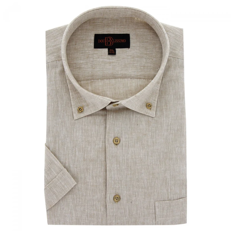 Chemise homme grande taille lin et coton coupe droite COTOLINO Doublissimo