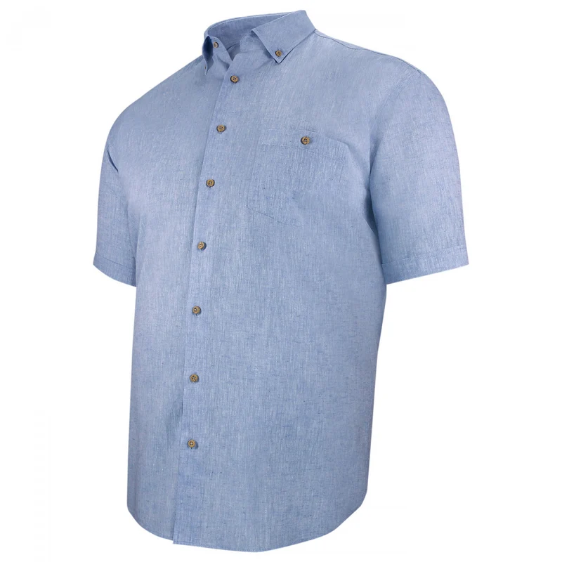 Chemise homme grande taille lin et coton coupe droite COTOLINO Doublissimo