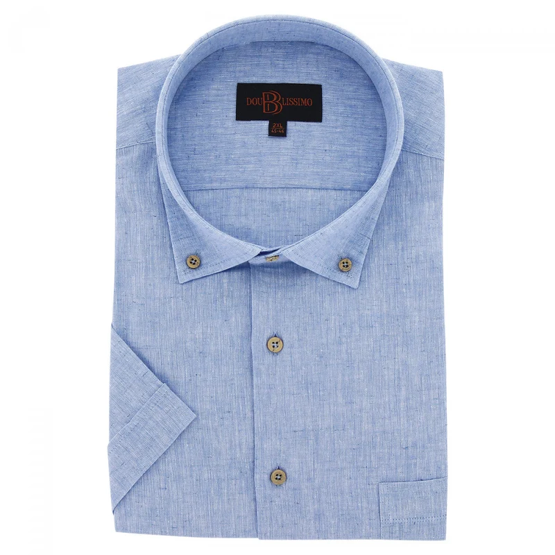Chemise homme grande taille lin et coton coupe droite COTOLINO Doublissimo