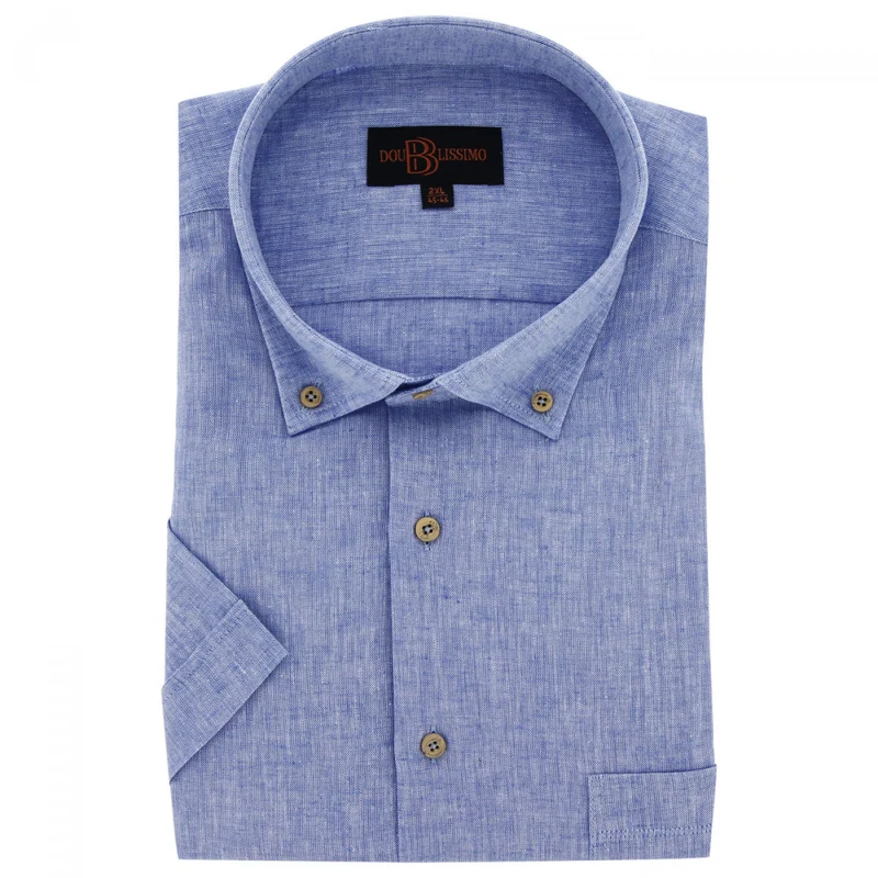 Chemise homme grande taille lin et coton coupe droite COTOLINO Doublissimo