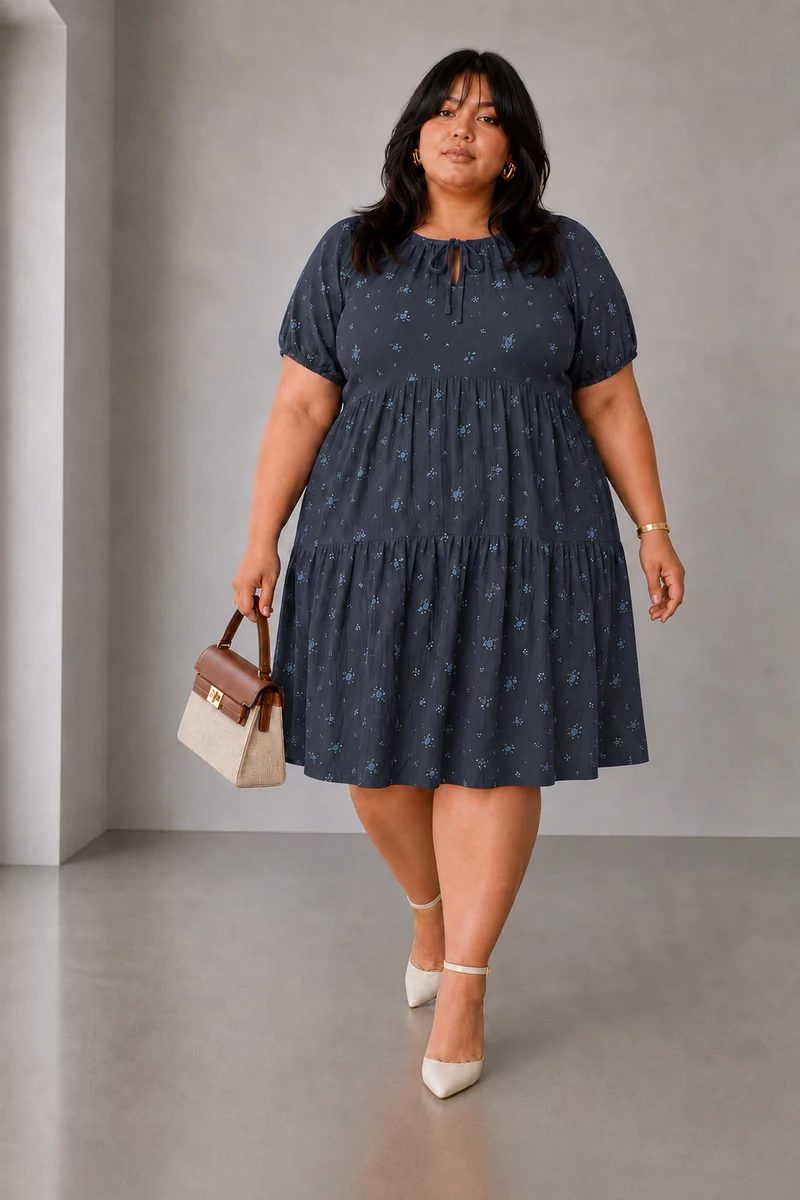 Tivin|Cotton Tiered Mini Dress