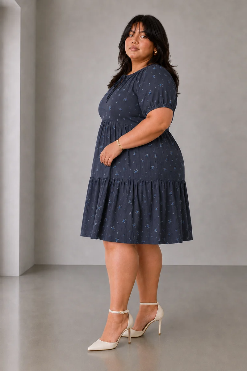 Tivin|Cotton Tiered Mini Dress