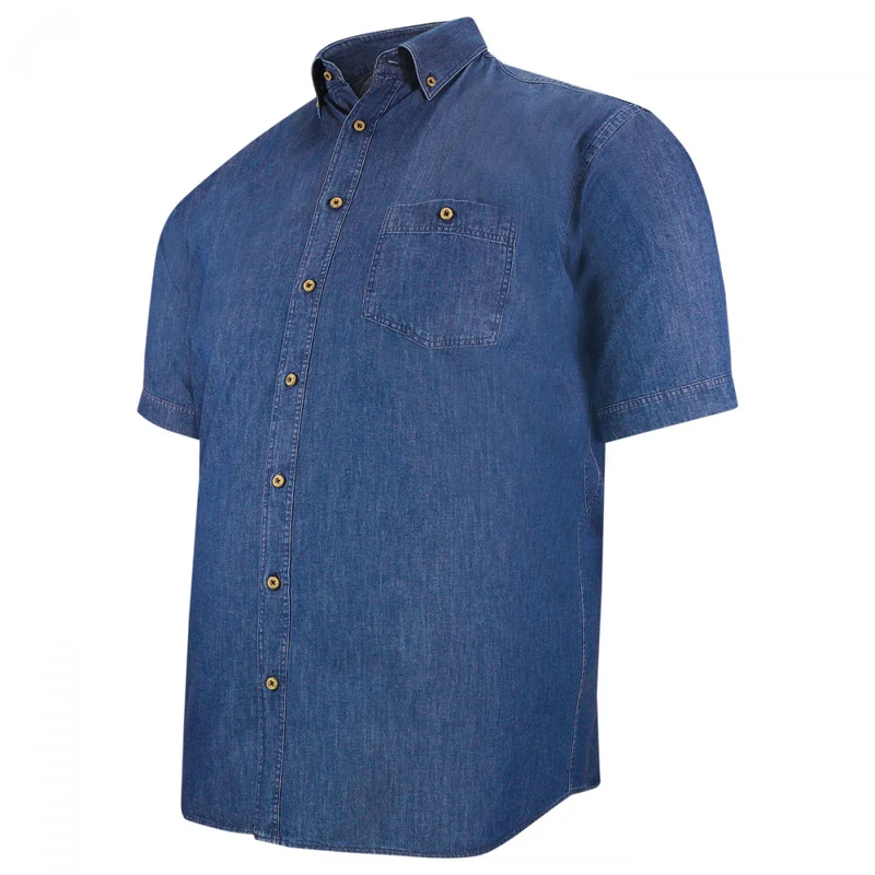 Chemisette homme grande taille en jean coupe droite DENIMETO Doublissimo