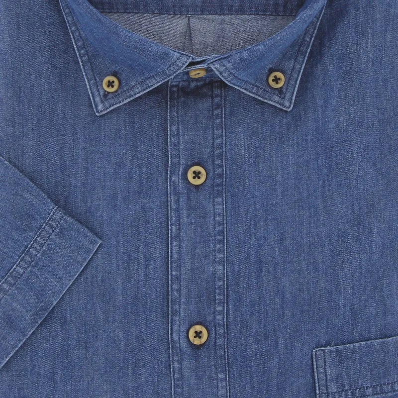 Chemisette homme grande taille en jean coupe droite DENIMETO Doublissimo