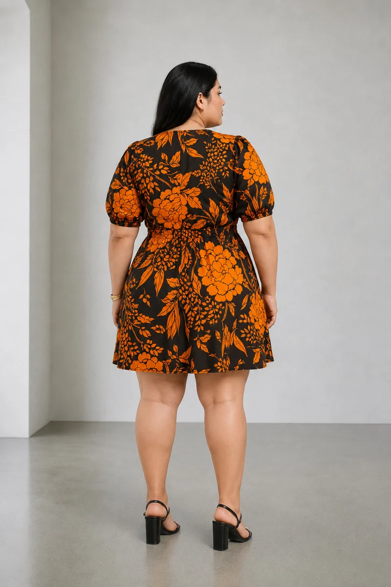 Marin|Viscose Fit Flared Mini Dress