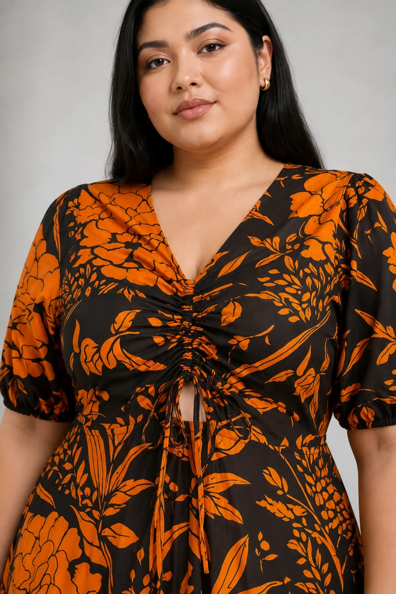 Marin|Viscose Fit Flared Mini Dress