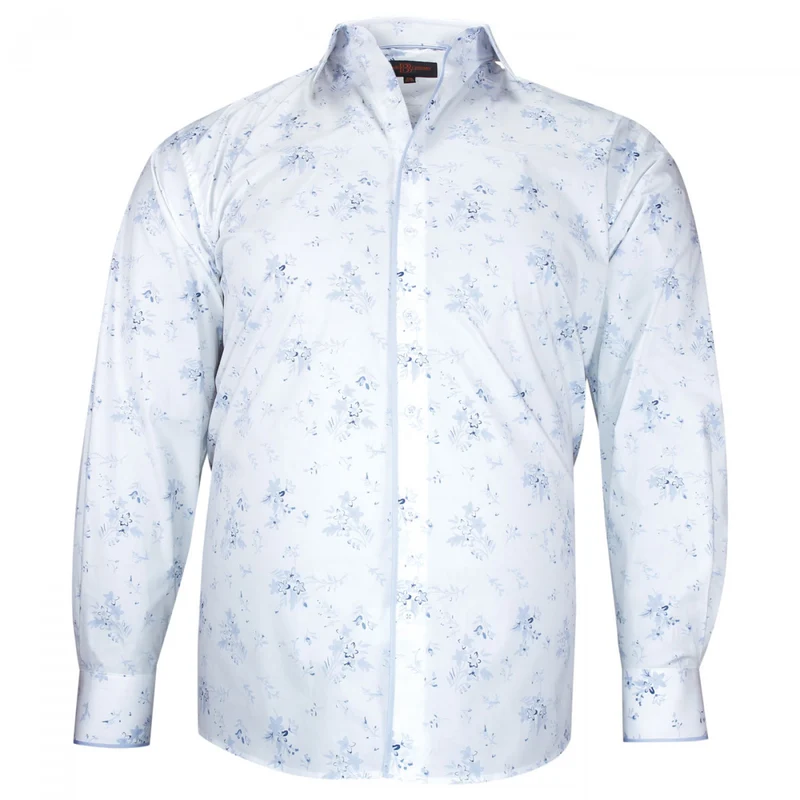 Chemise homme grande taille tissu imprimé coupe droite FIOBLU Doublissimo