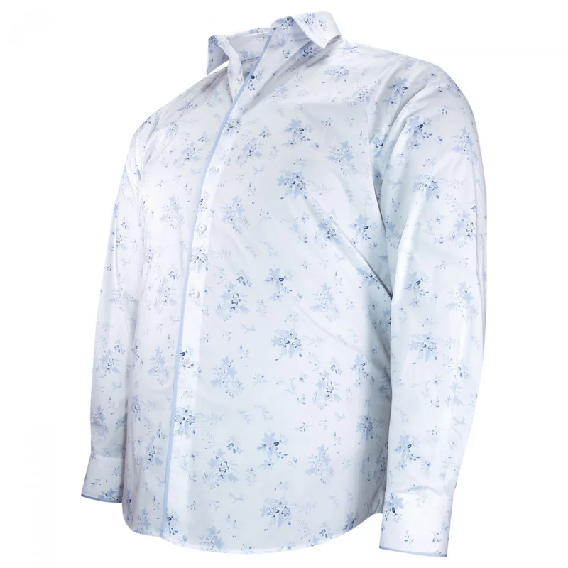 Chemise homme grande taille tissu imprimé coupe droite FIOBLU Doublissimo