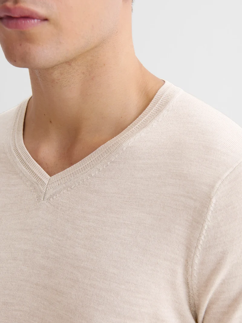Pull col V en laine Mérinos