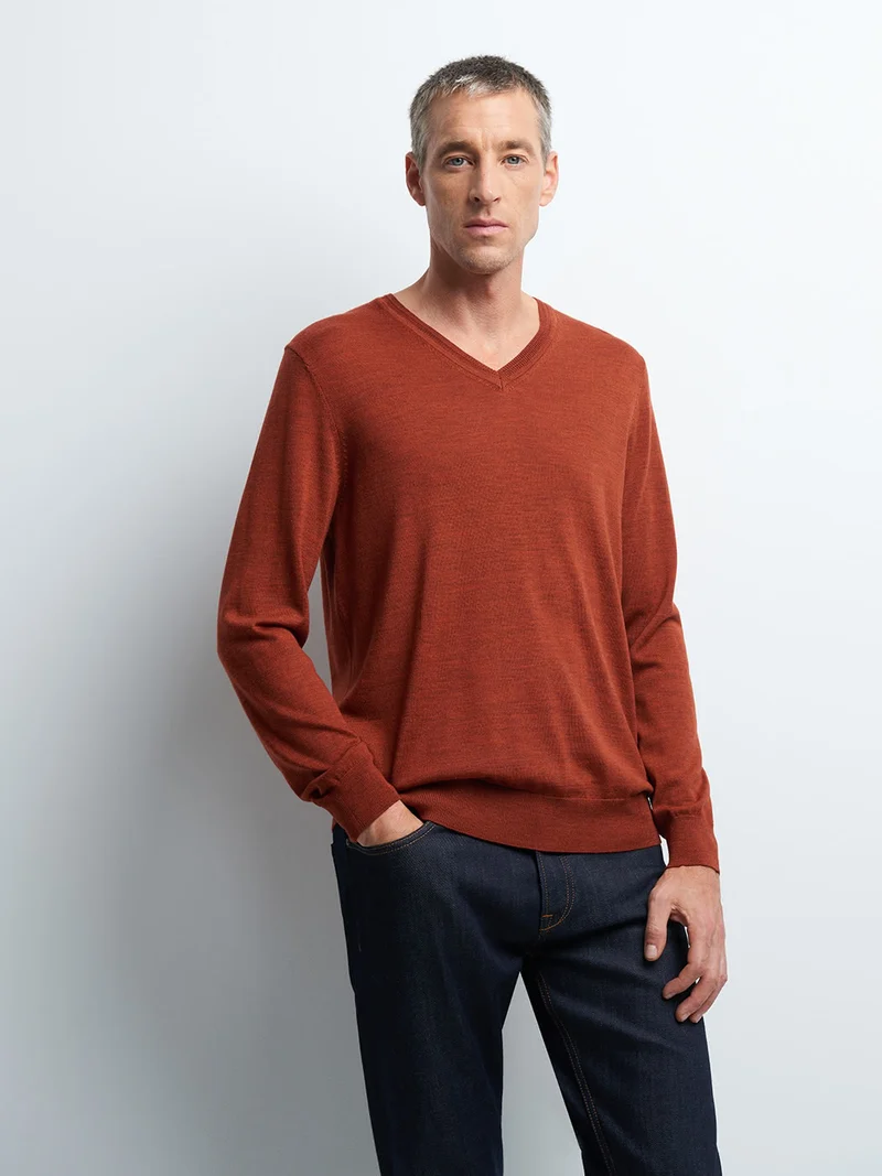 Pull col V en Laine Mérinos