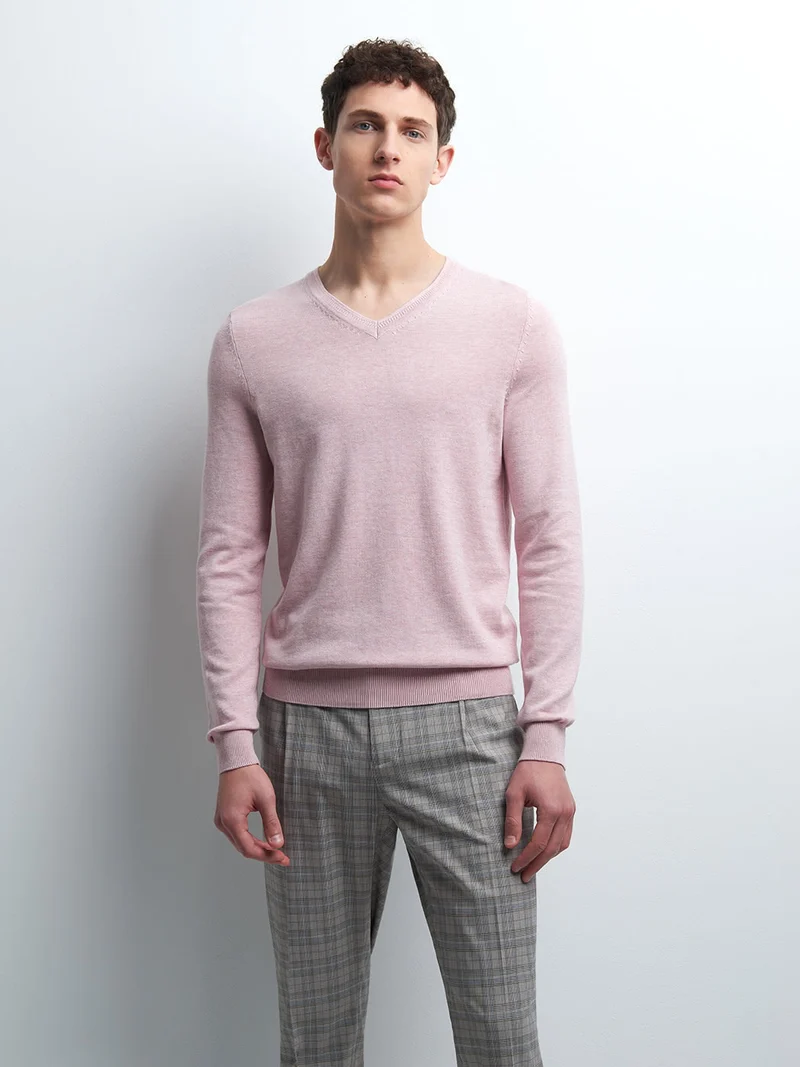 Pull col V en coton