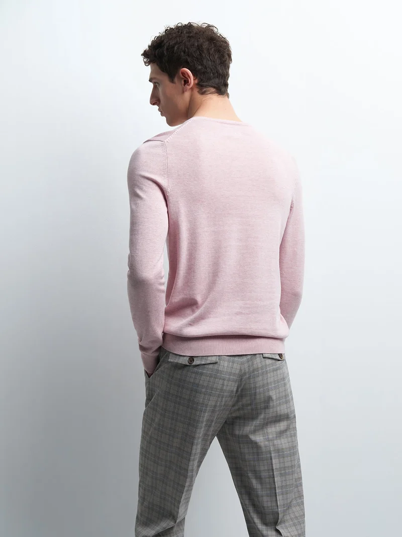 Pull col V en coton