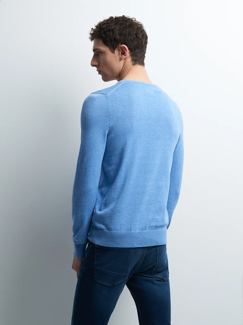 Pull col V en coton