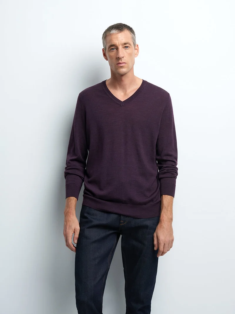 Pull col V en Laine Mérinos