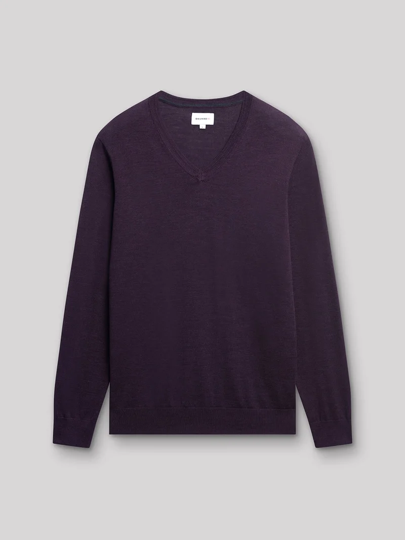 Pull col V en Laine Mérinos