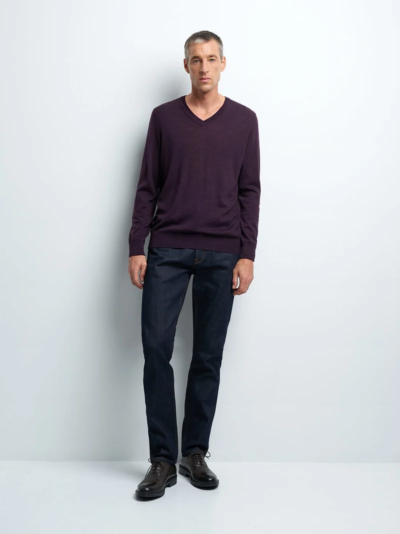 Pull col V en Laine Mérinos