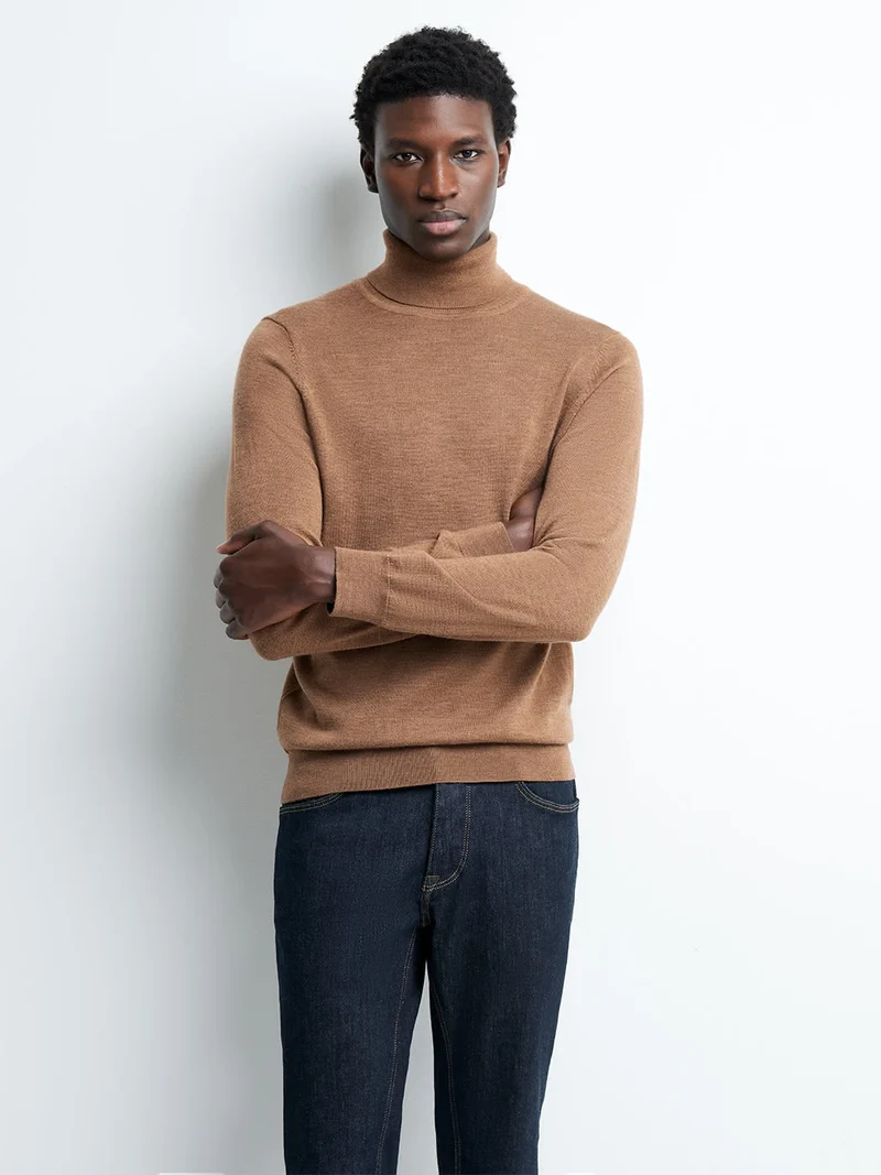 Pull col roulé 100% laine mérinos