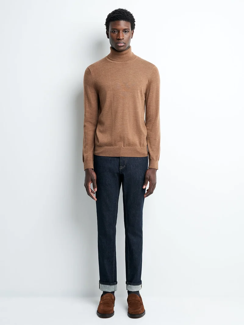 Pull col roulé 100% laine mérinos