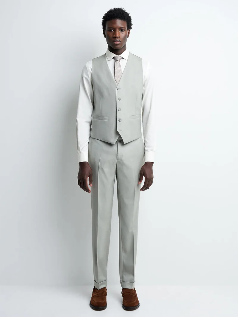 Gilet coordonnable en laine uni
