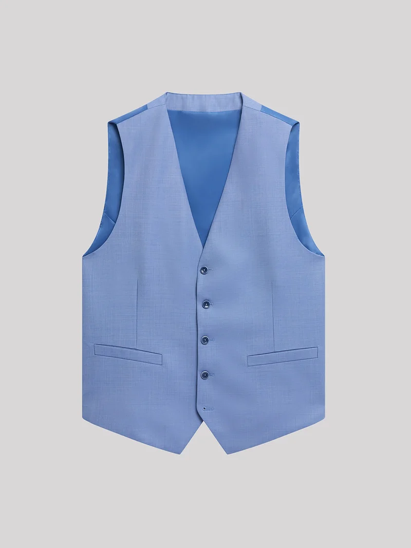 Gilet coordonnable en laine faux uni