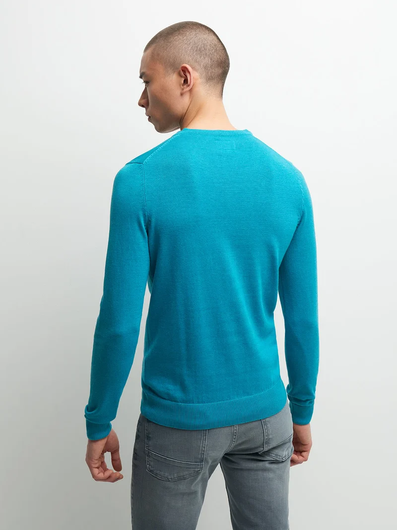 Pull col V en coton