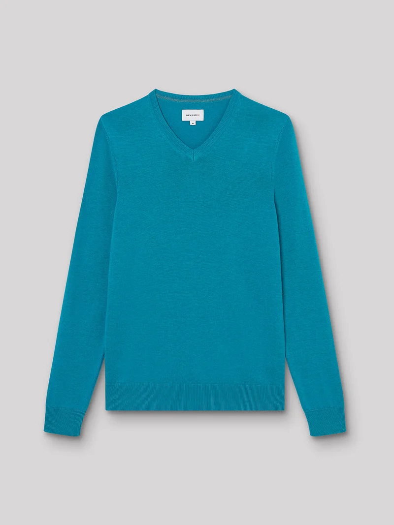 Pull col V en coton
