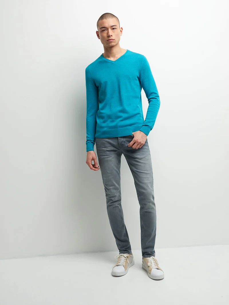 Pull col V en coton