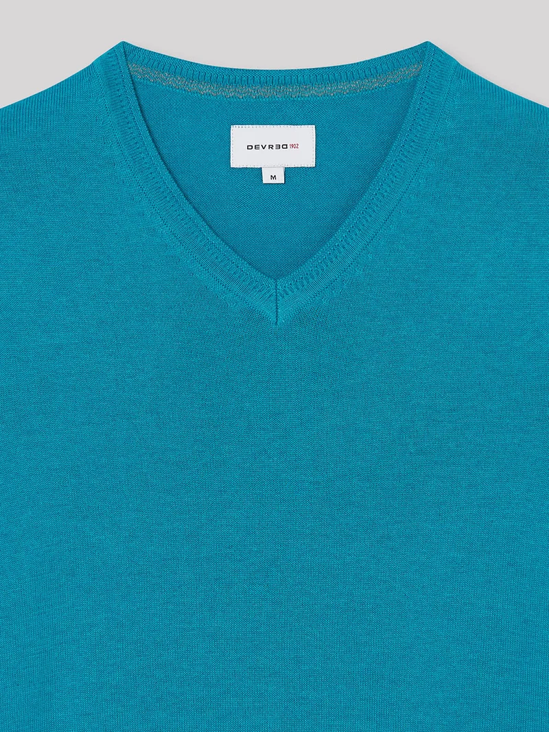 Pull col V en coton