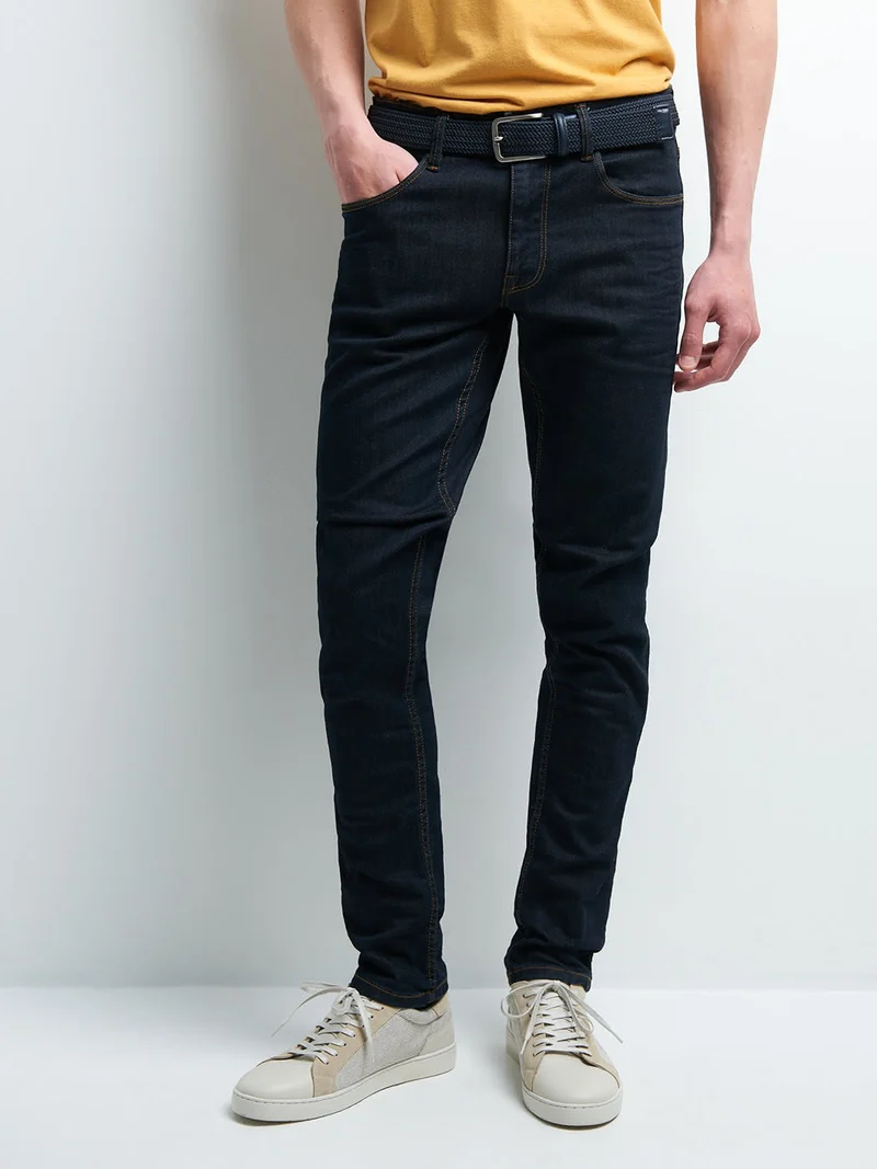 Jean slim en coton élasthane brut