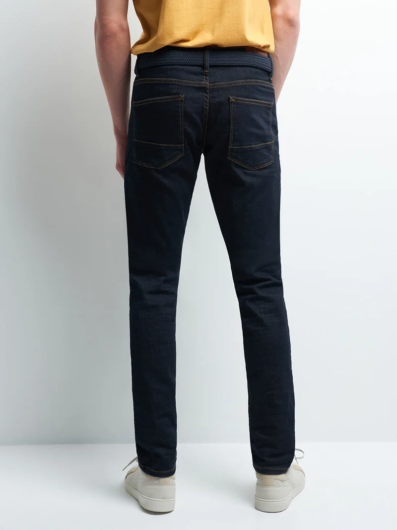 Jean slim en coton élasthane brut
