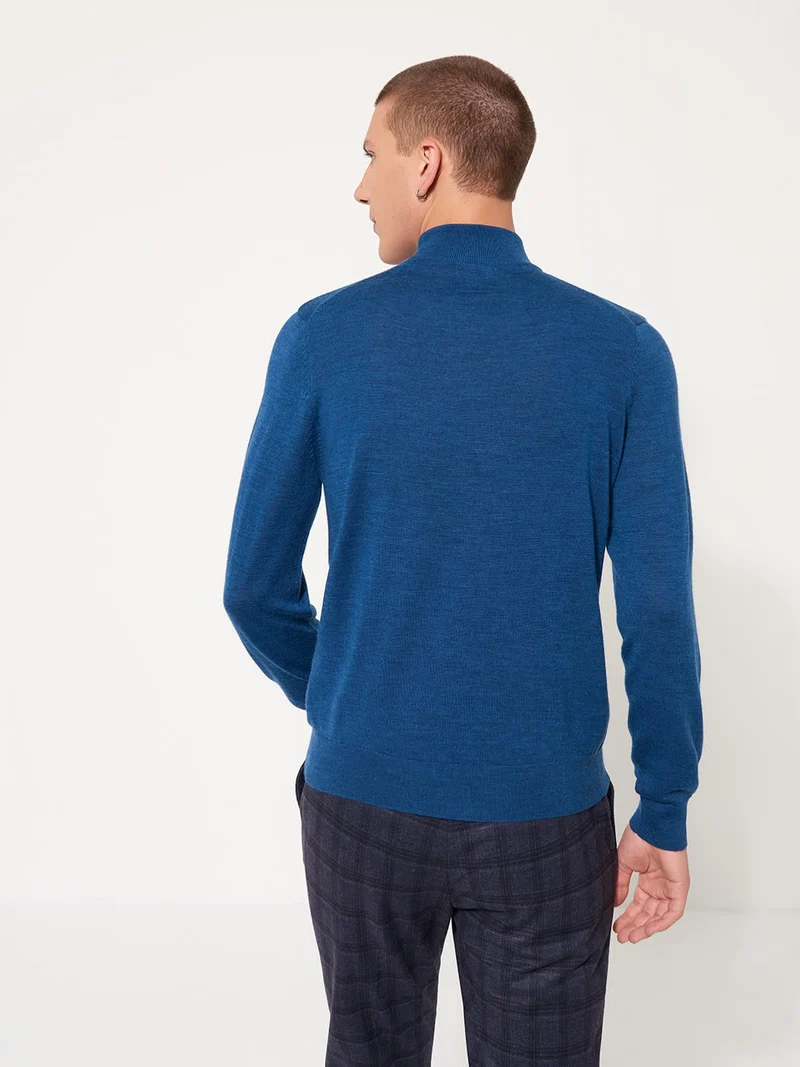 Pull col cheminé en Laine Mérinos