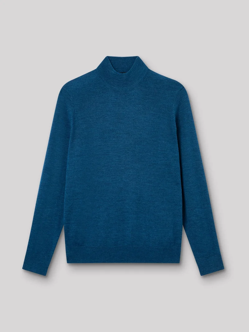 Pull col cheminé en Laine Mérinos