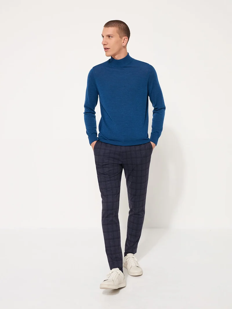 Pull col cheminé en Laine Mérinos