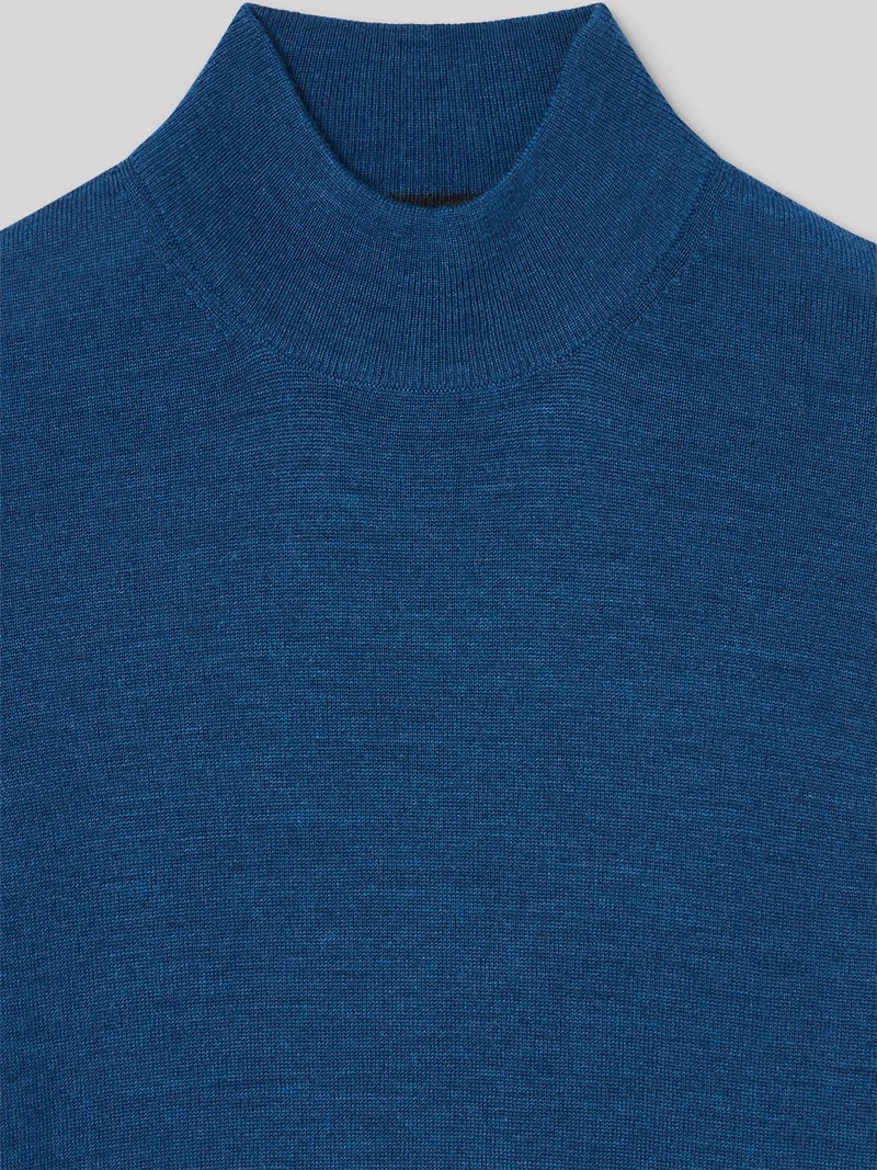 Pull col cheminé en Laine Mérinos