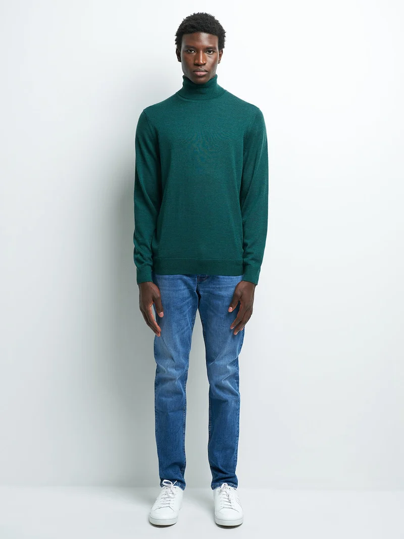 Pull col roulé en laine Mérinos