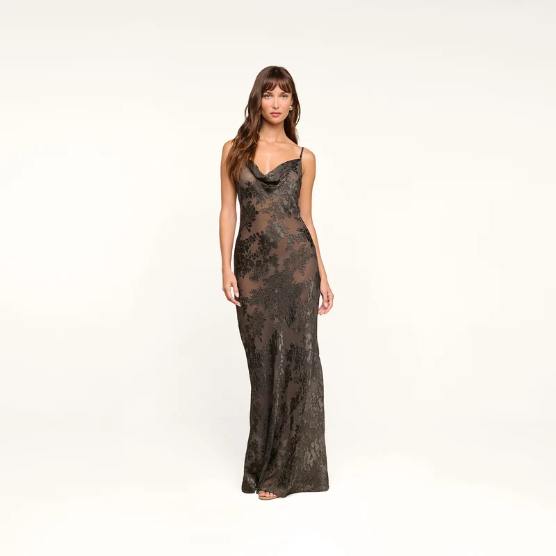 Christine Burnout Satin Gown