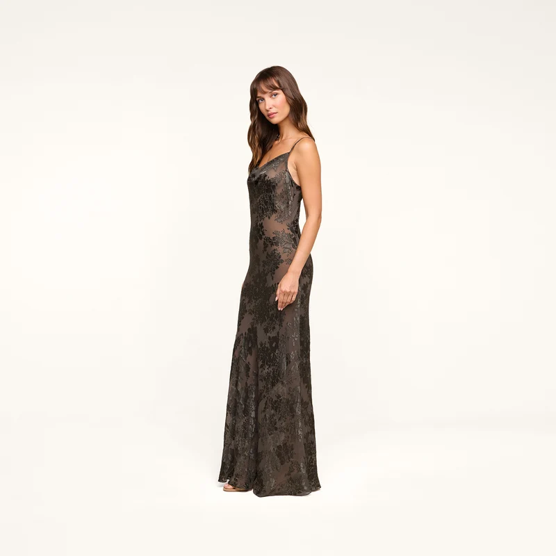 Christine Burnout Satin Gown