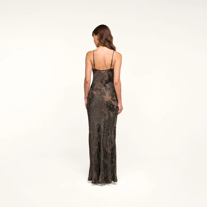 Christine Burnout Satin Gown