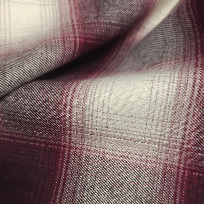 Tissu de flanelle de coton haut de gamme | Carreaux violet et blanc