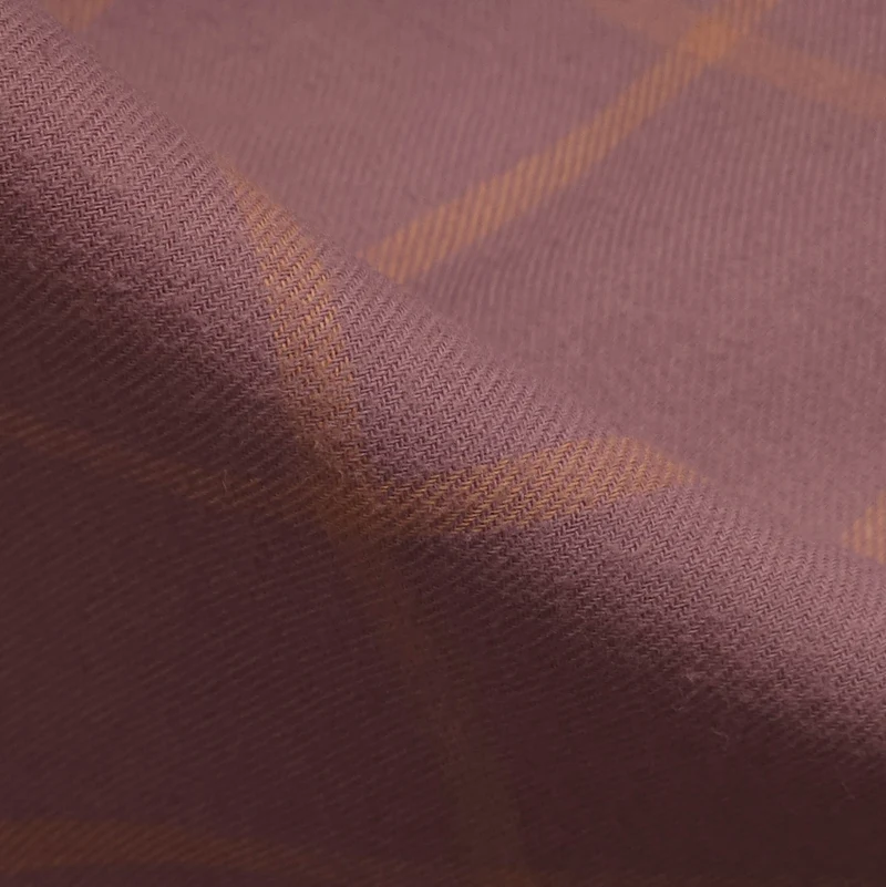 Tissu de flanelle de coton | Carreaux fenêtre mauve et orange