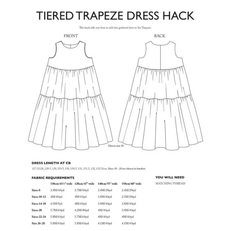 PATRON DE COUTURE PDF | Ajouts pour le patron Trapeze | Merchant & Mills | UK 8–18