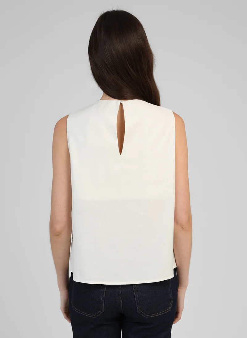 TOP KEZRA blanc casse