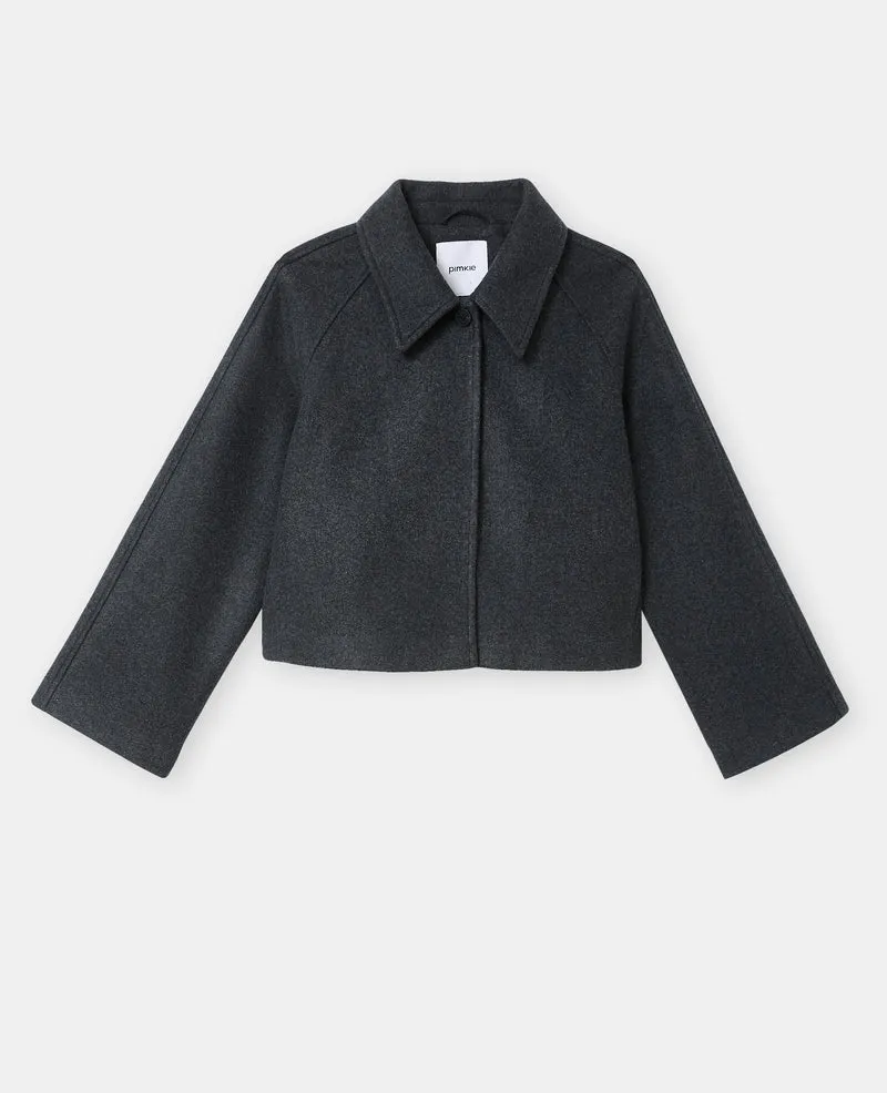 Manteau court drap de laine