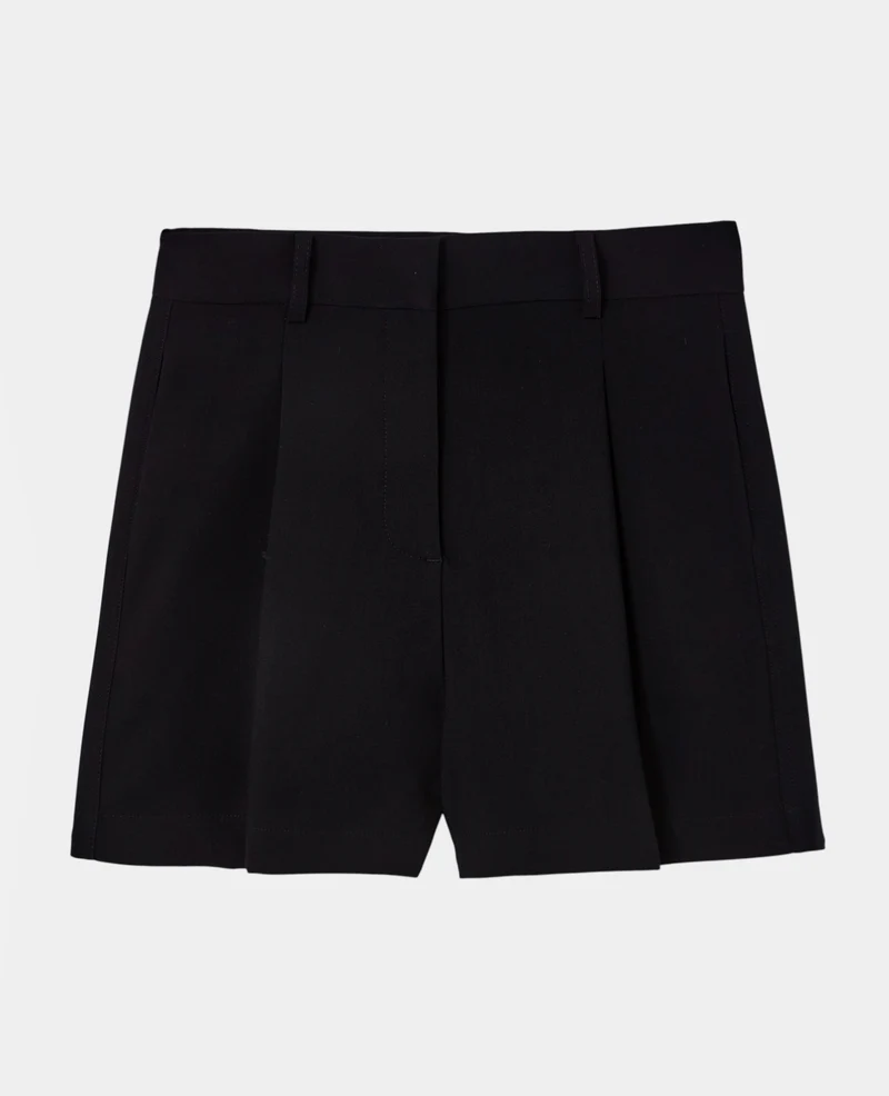 Short city taille haute avec pinces