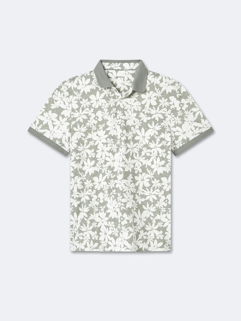Polo manches courtes 100% coton fleuri